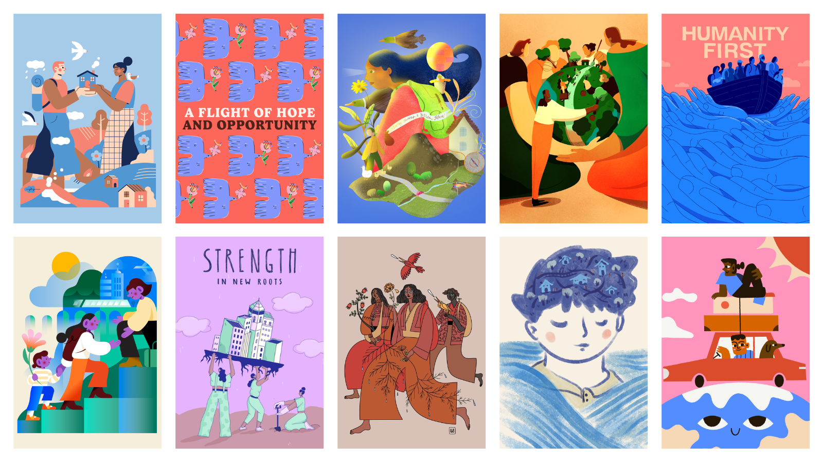 New free illustration collection on climate migration — Fine